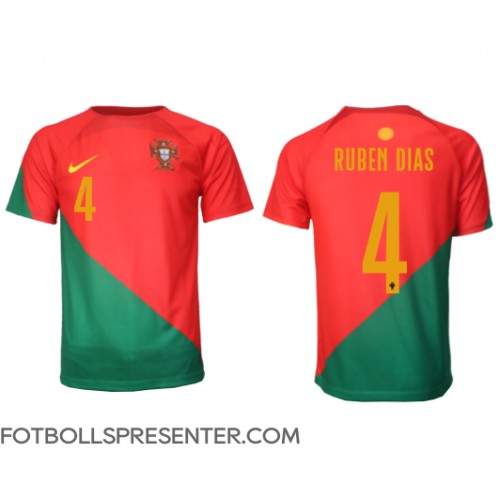Portugal Ruben Dias #4 Hemma Matchtröja VM 2022 Kortärmad Portugal Ruben Dias #4 Hemma Matchtröja VM 2022 Kortärmad